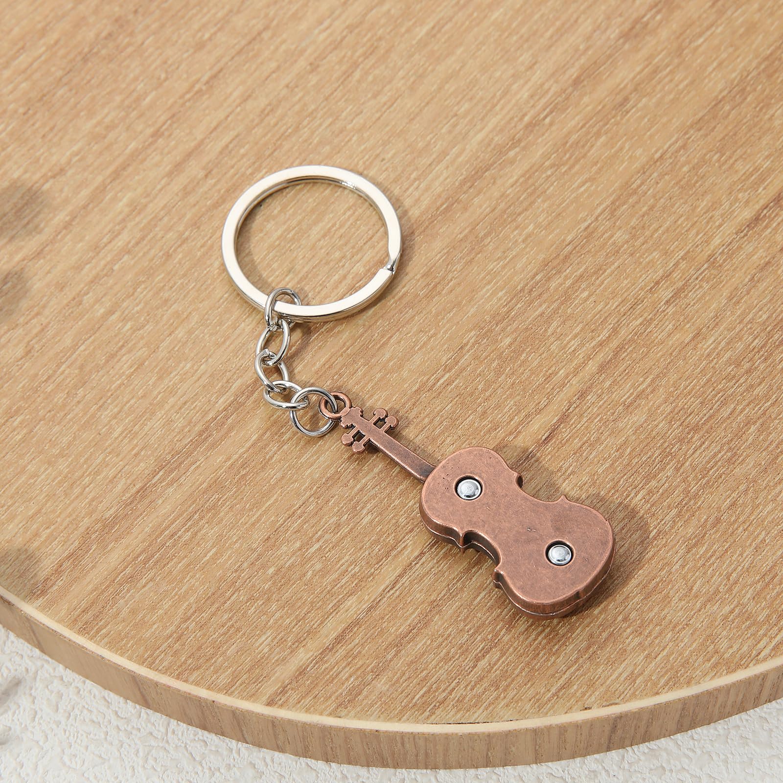 PHAETON 20PCS Violin Charm Metal Keyring Violin Keychain Violin Lover Gifts Music Themed Gift Violin Charm Metal Keychain Key Ring for Men and Women