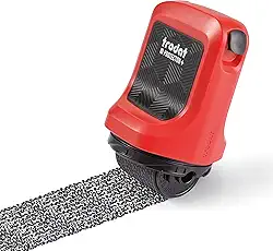 Trodat Protetor de identidade + rolo de tinta – Carimbo de rolo de proteção contra roubo de identidade com caixa integrada e abridor de cartas (3 em 1)