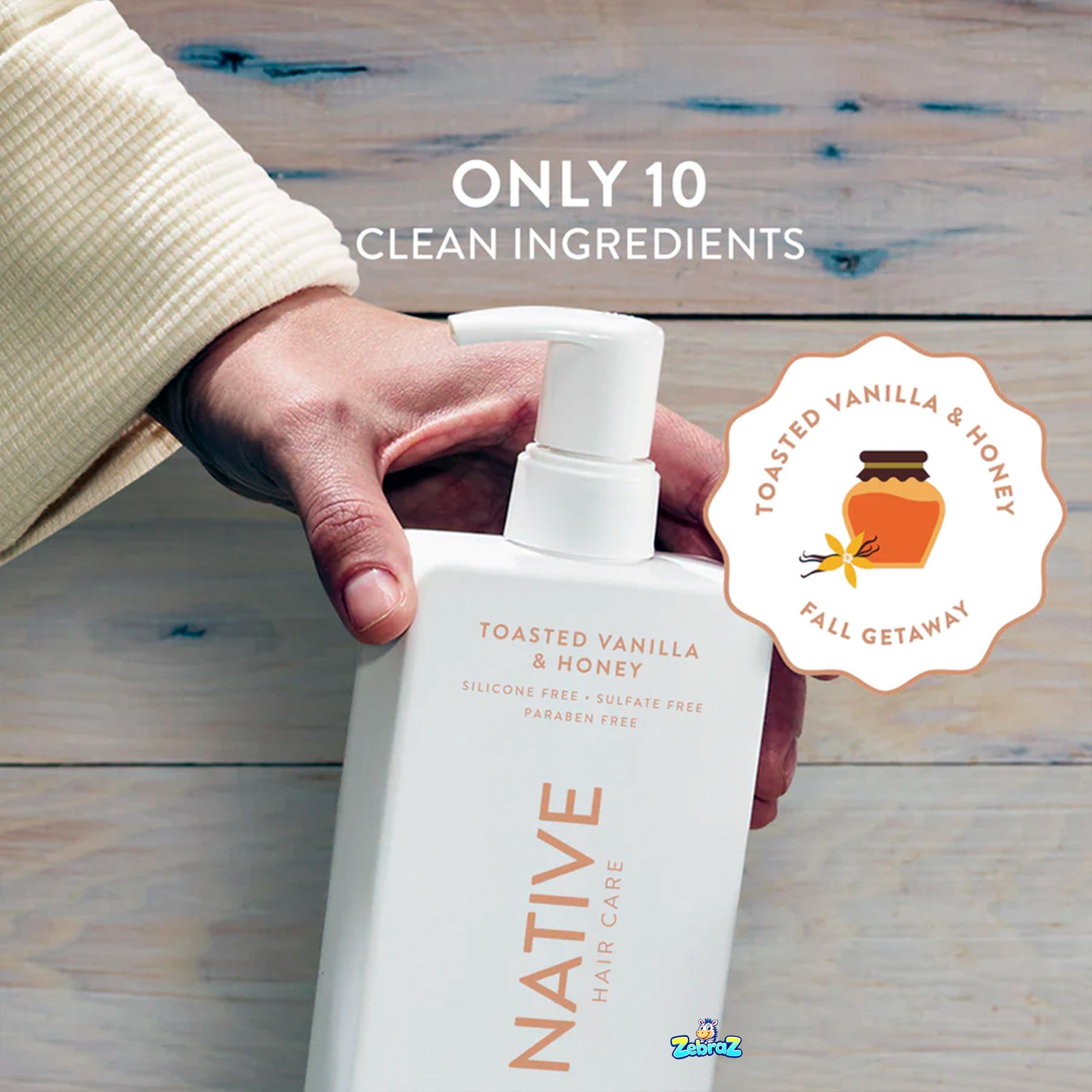 Native Toasted Vanilla & Honey Shampoo and Conditioner, 8.25 oz Pack of 2