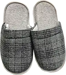Pantufa chinelo masculino xadrez de algodão solado borracha 39 a 40 ref 19101