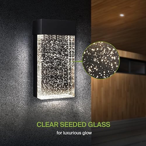 Miniatura 4 de ASD Lámpara LED de montaje en pared  Aplique de iluminación de vidrio de burbujas de cristal  18 pulgadas, 11.5 W (50 W), 120 V, 500 lúmenes, 3000