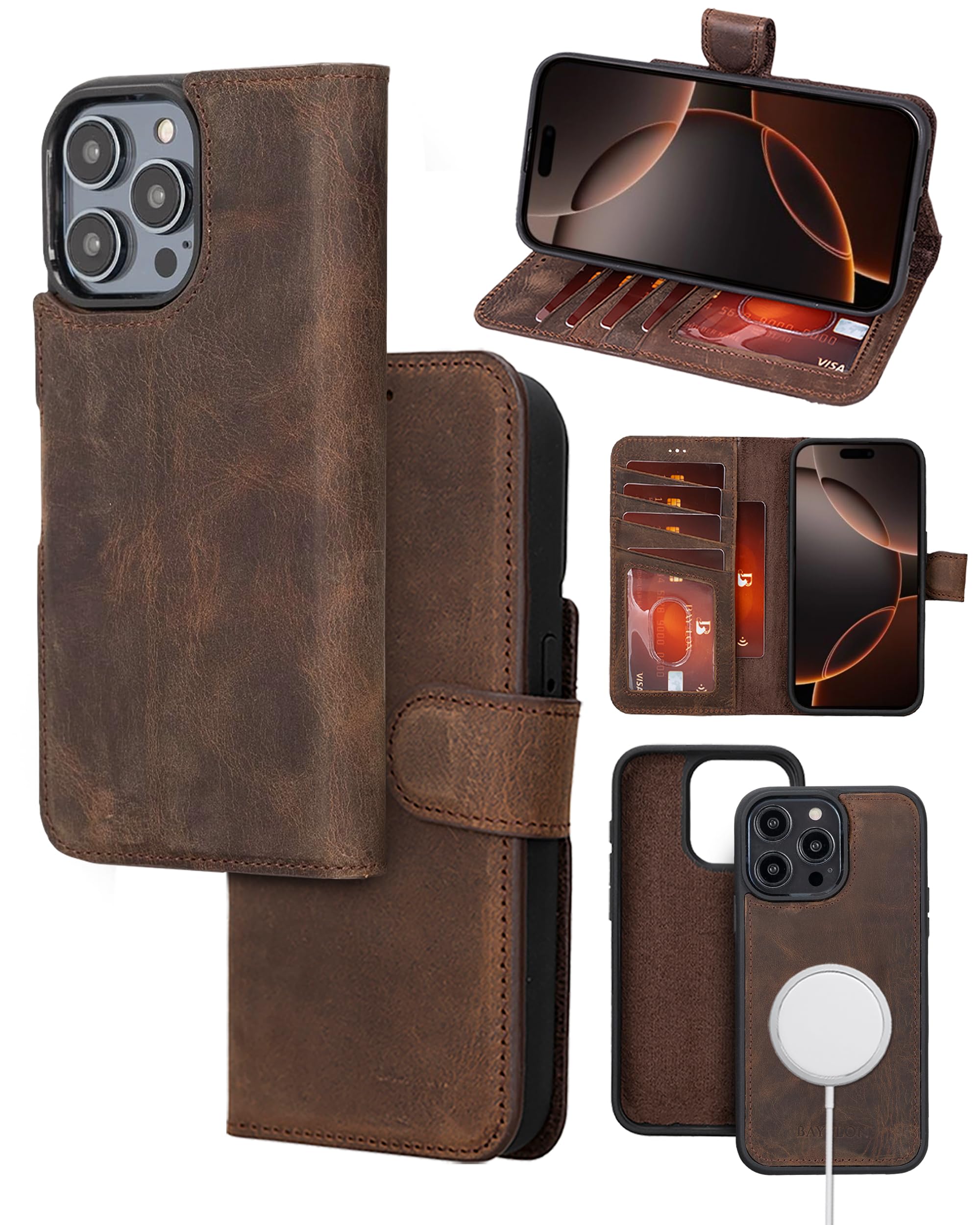 Bayelon Case For IPhone 13 Pro Max, Full Grain Leather - View #4