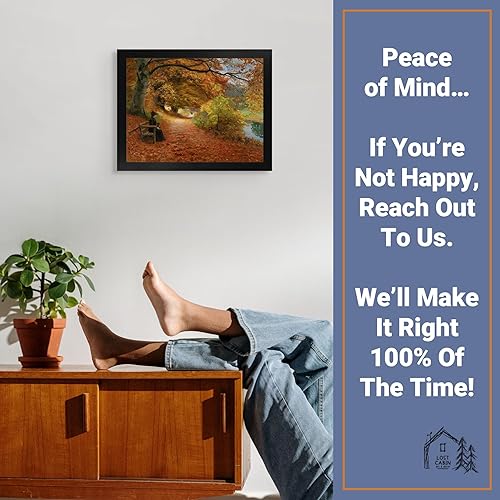 Miniatura 5 de Cabaña perdida un camino boscoso en otoño por Hans Andersen Brendekilde  Impresión enmarañada en marco plano negro  Reproducción de pinturas de