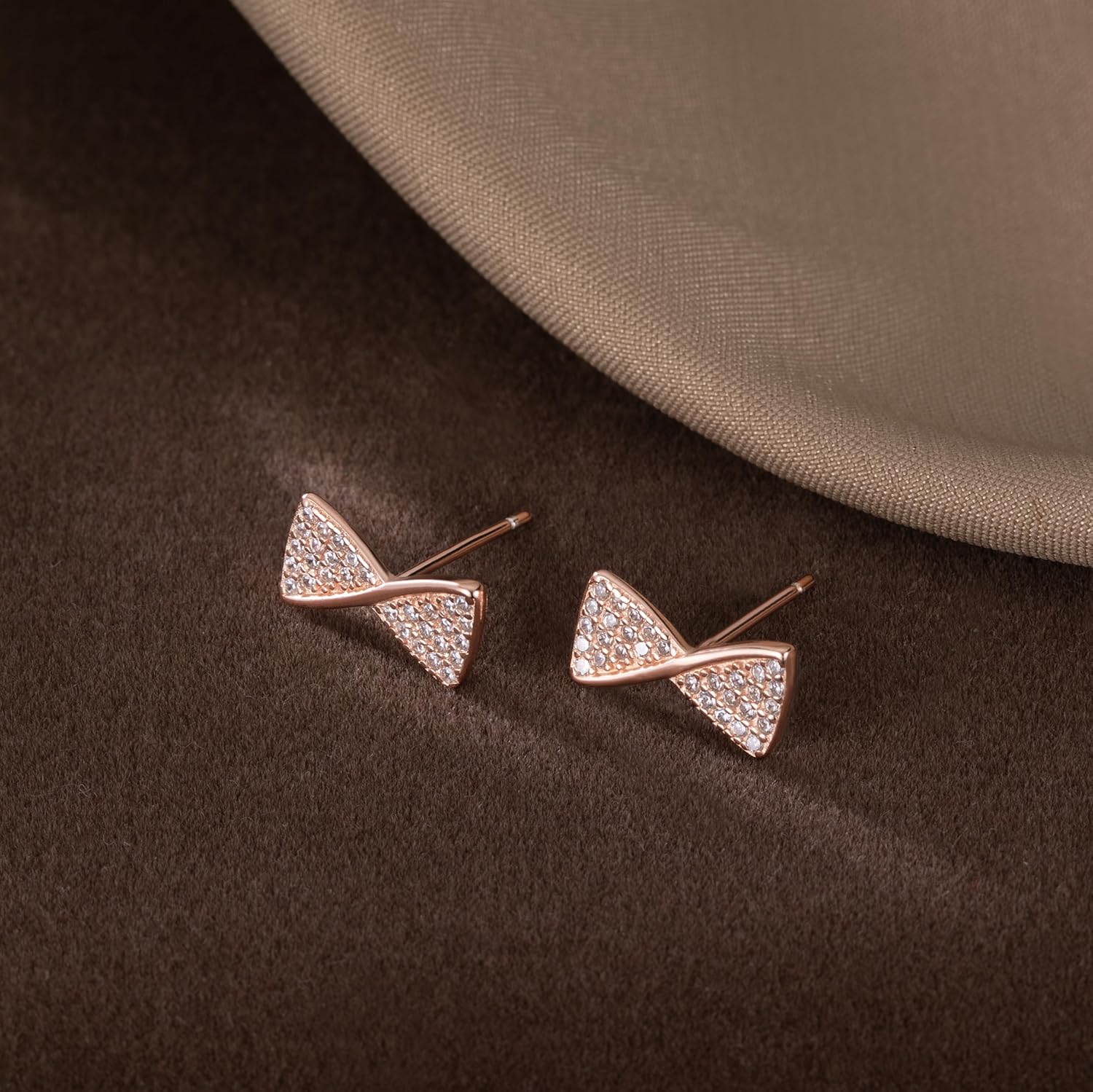 SLUYNZ Solid 925 Sterling Silver CZ Bow Earrings Stud for Women Teens Bowknot Stud Earrings - Image 6