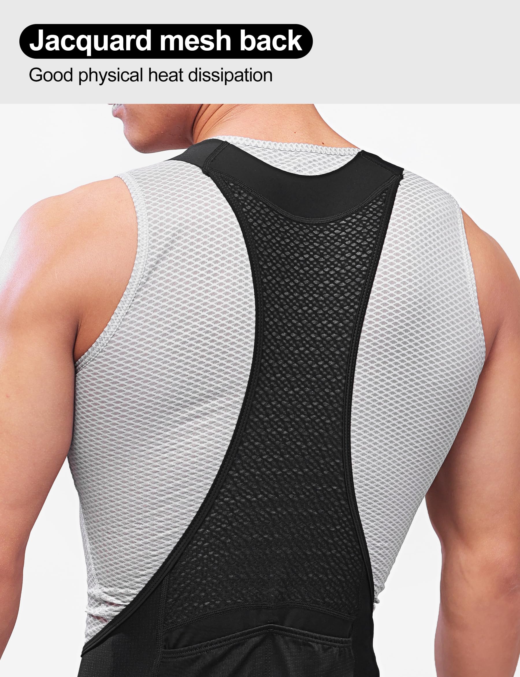 INBIKE Salopette da Ciclismo Uomo con Fodello 3D Pantaloncini Bici da Strada con Bretelle Pantaloncini MTB Traspirante Asciugatura Rapida Abbigliamento Ciclismo Estivi
