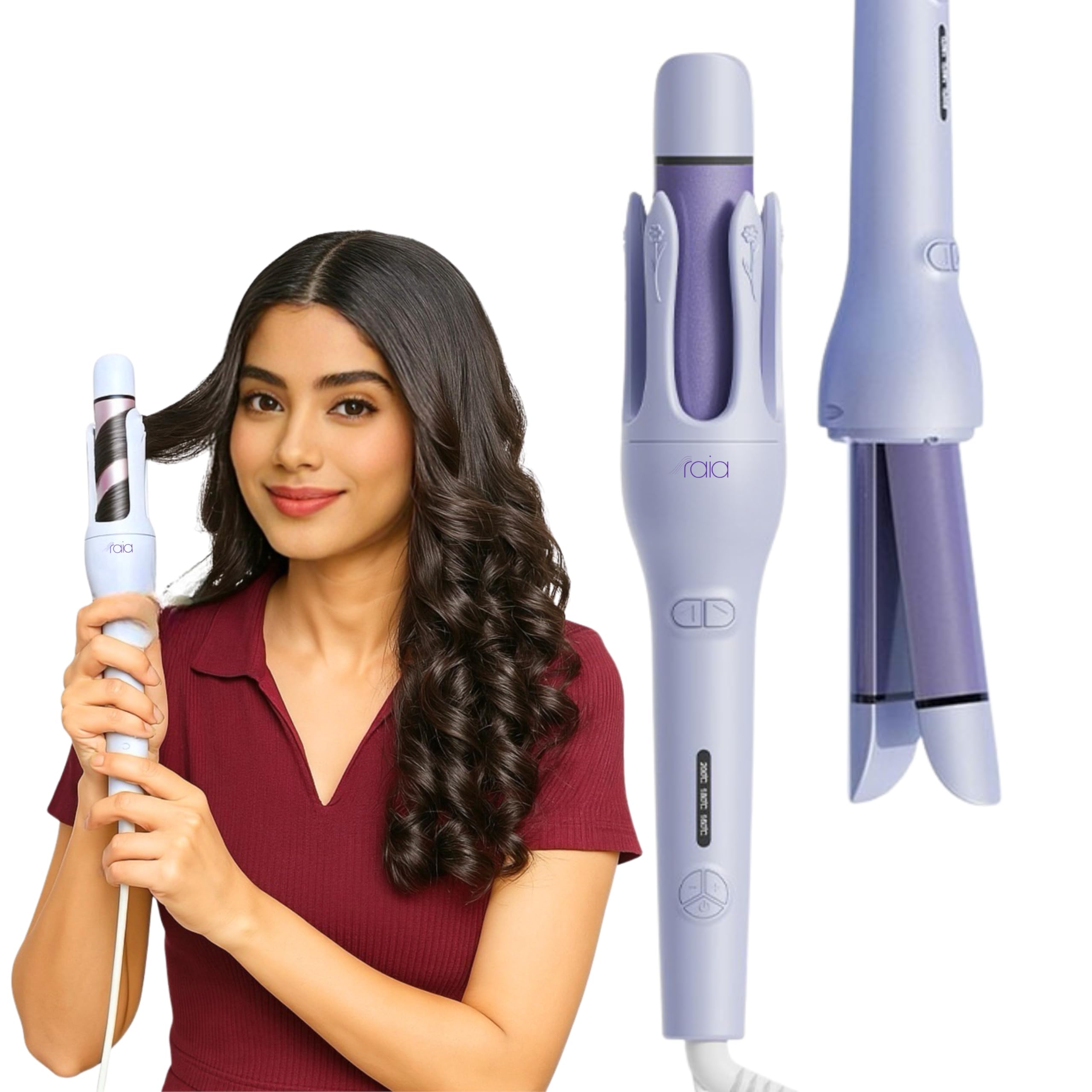 RAIA 2-in-1 Fully Automatic Hair Curler and Straightener | One-Touch Two-way Curling and Straightening iron for Effortless Curls, Waves & Straight Hair | 3 Temperature Setting, Fast Heat-Up, Dual Function, Travel-Friendly, Frizz-Free Styling for All Hair Types-image-20