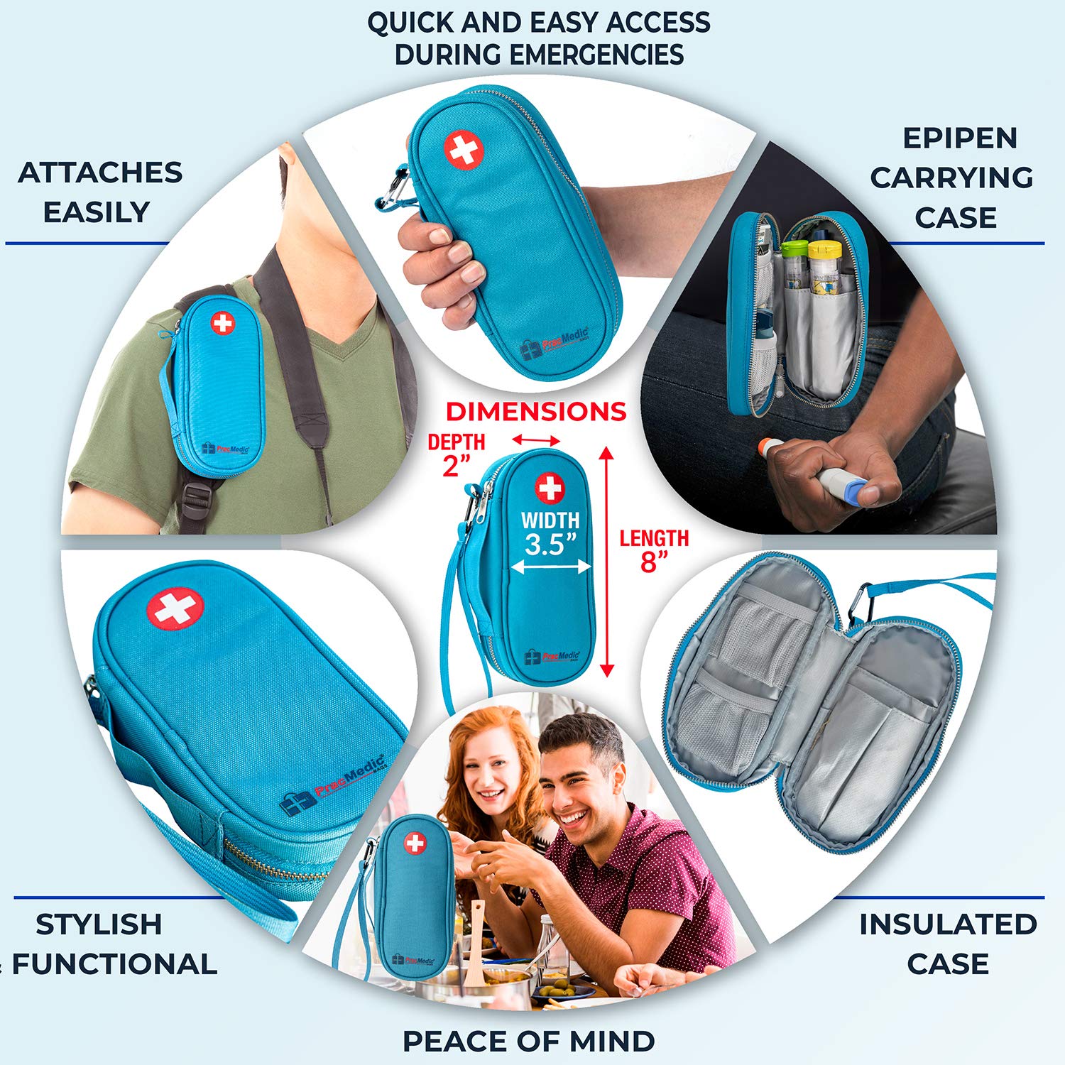 Buy PracMedic Bags Epipen Carrying Case Holds Epi Pens, Auvi Q