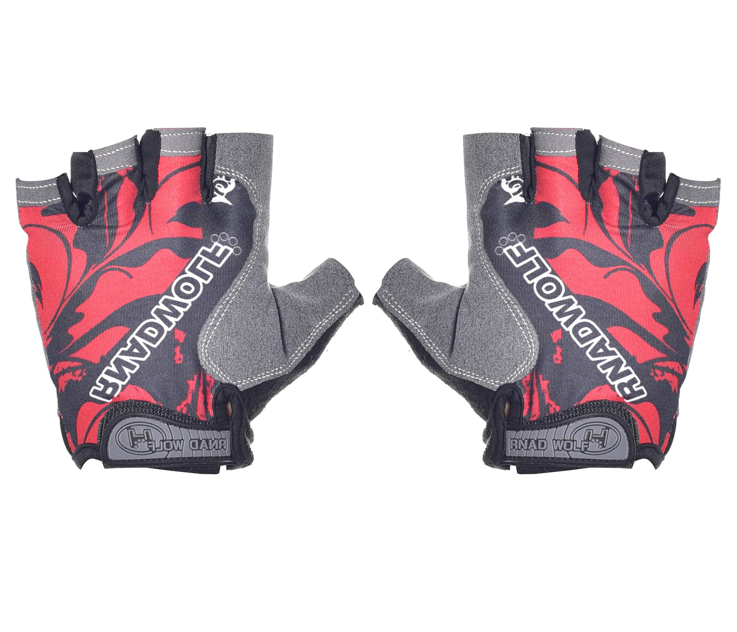 IRIS Half Finger Antiskid Cycling,Gym, Riding, Biking,Fitness, Sports Breathable Wolf Head Gloves (Red) (B07PJ81YMW) Amazon Price History, Amazon Price Tracker