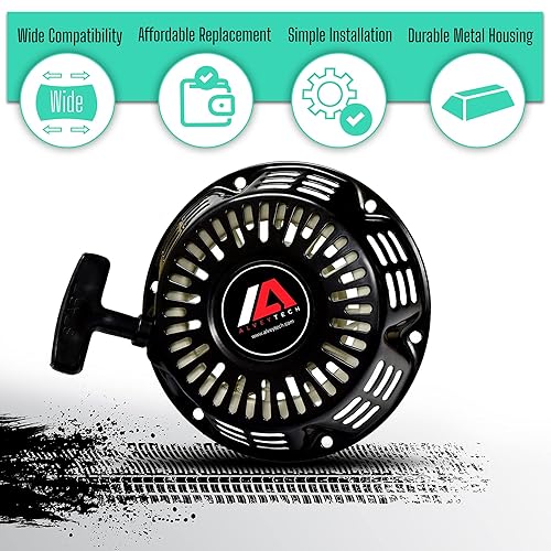 Miniatura 2 de AlveyTech Arrancador de retroceso negro para motores Predator 79cc 3.0 Hp, Manco, Scooter, cortacésped, generador Briggs & Stratton, motor de kart,