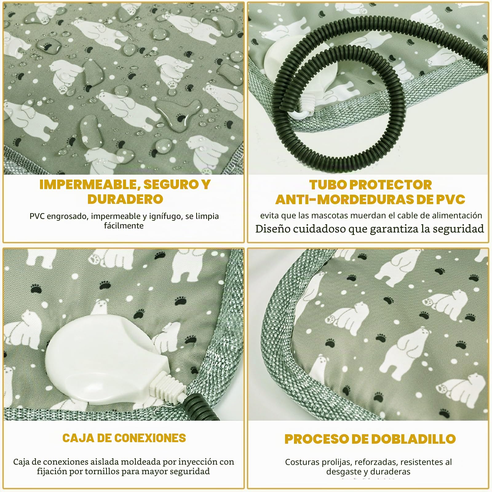 OBEST Manta termica para Perros y Gatos Impermeable, 9 Niveles de Temperatura de 20 a 50 °C, Manta electrica Mascotas con Programador 2 a 12 Horas, Almohadilla térmica Mascotas(45 * 45cm)