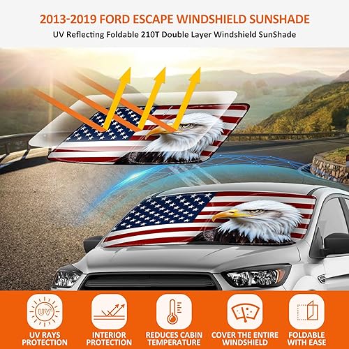 Miniatura 9 de Bestview Parasol para parabrisas para Ford Escape 2020-2025, ajuste personalizado, protector de parasol para ventana delantera, bloquea los rayos UV