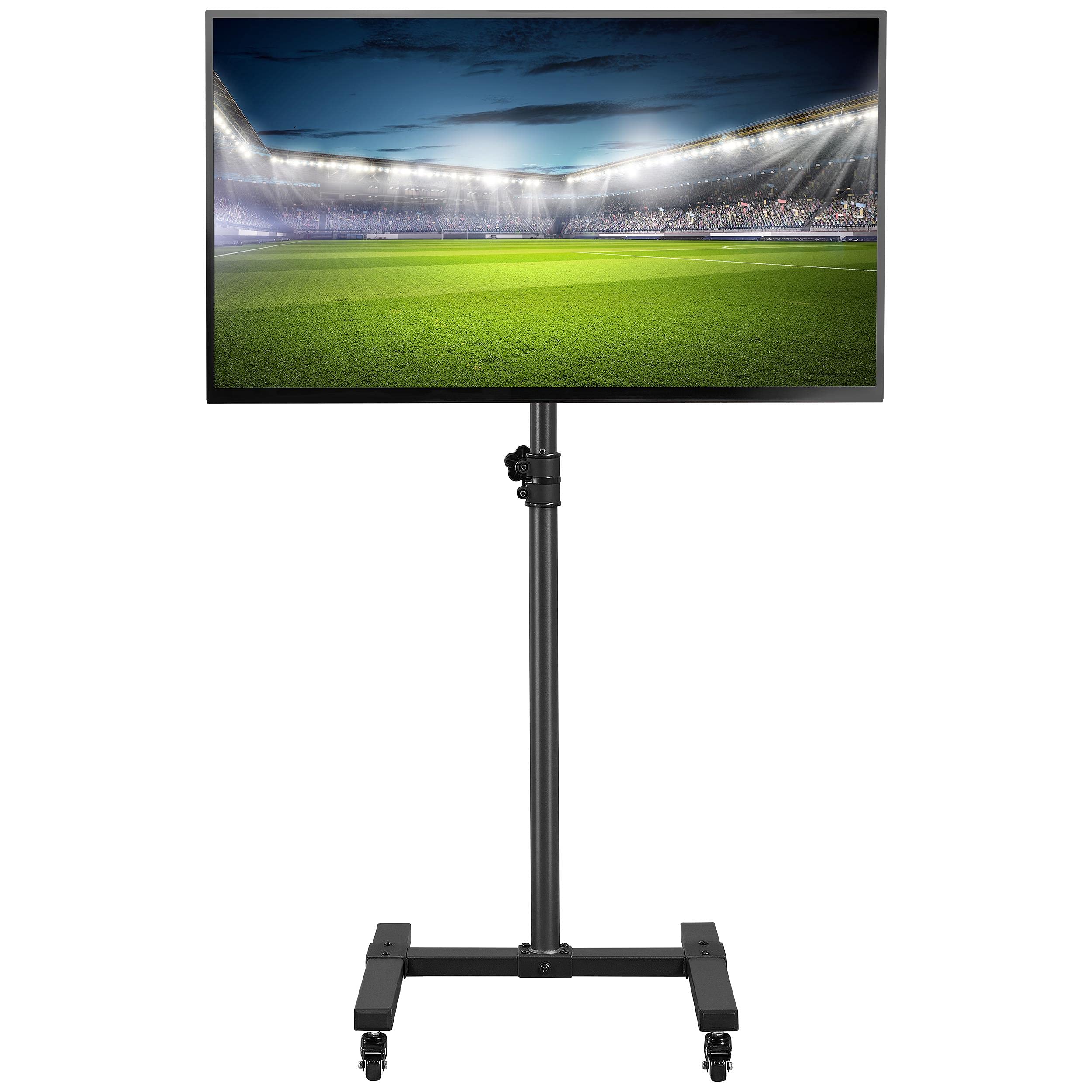 Modern tall rolling tv stand with wheels for 3285 inch flatcurved clearance