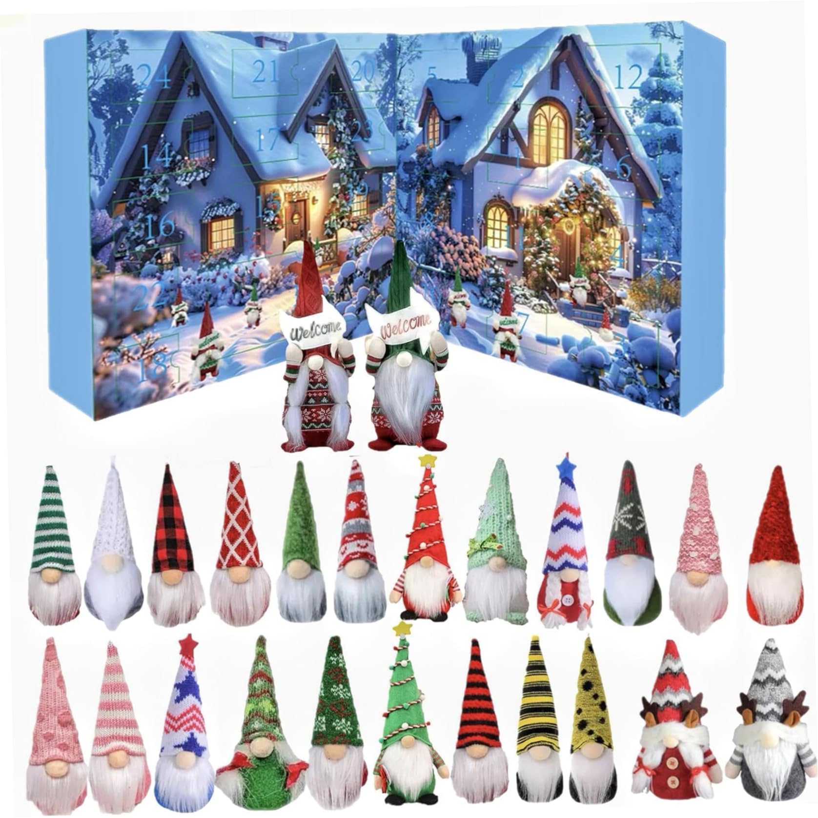 CAKEEYUM Gnome Advent Calendar 2025 24 Day Countdown Christmas Advent Calendar 2025 for Adults Children Holiday Decor Gnome, Christmas,
