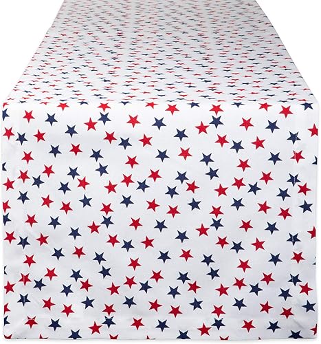 DII Americana Stars Kitchen & Tabletop Collection - Camino de mesa para el 4 de julio y Día de los Caídos, 14 x 72 pulgadas