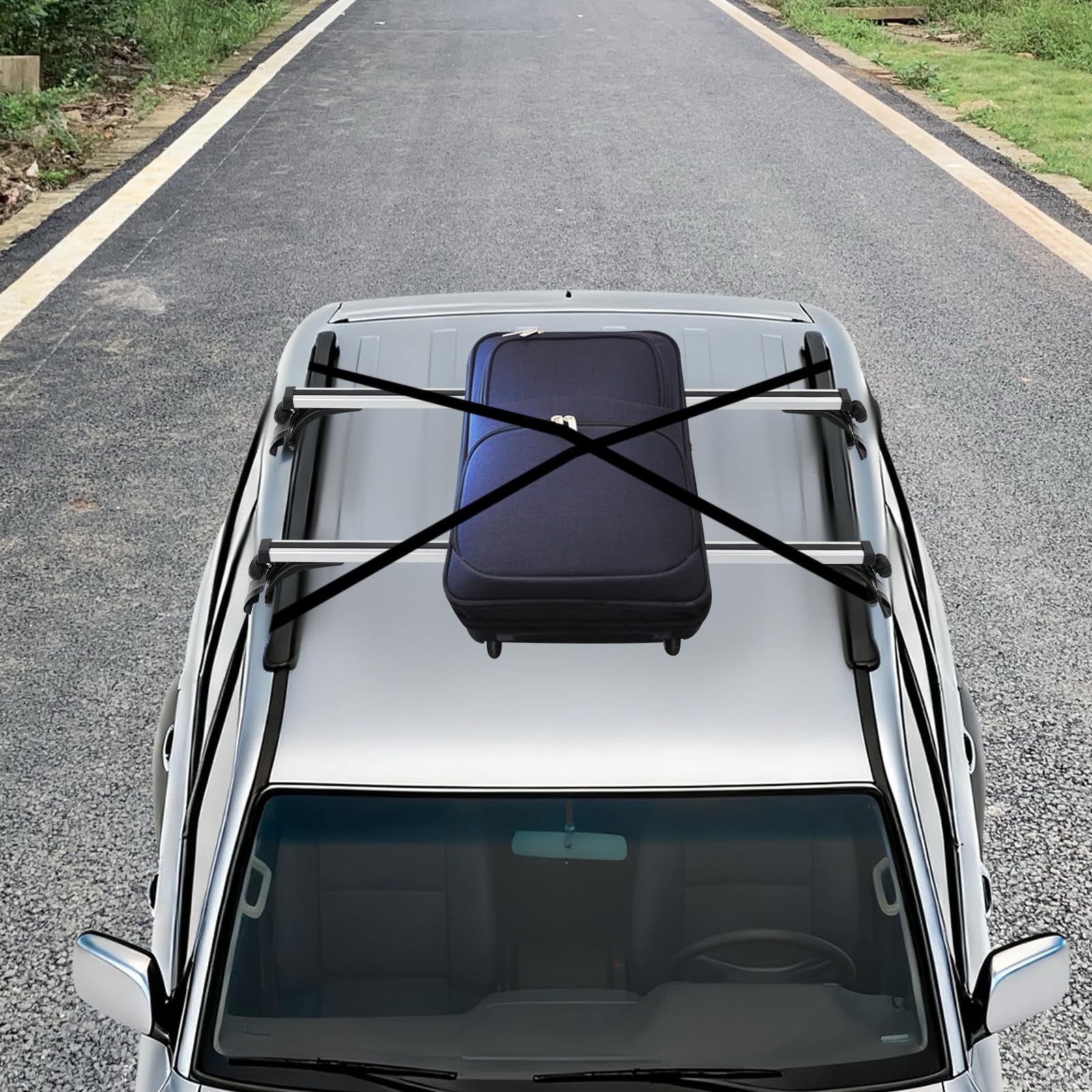 Barre portatutto per auto, universali, 75 kg, in alluminio, 122-130 cm, per SUV, auto, bagagli, bicicletta