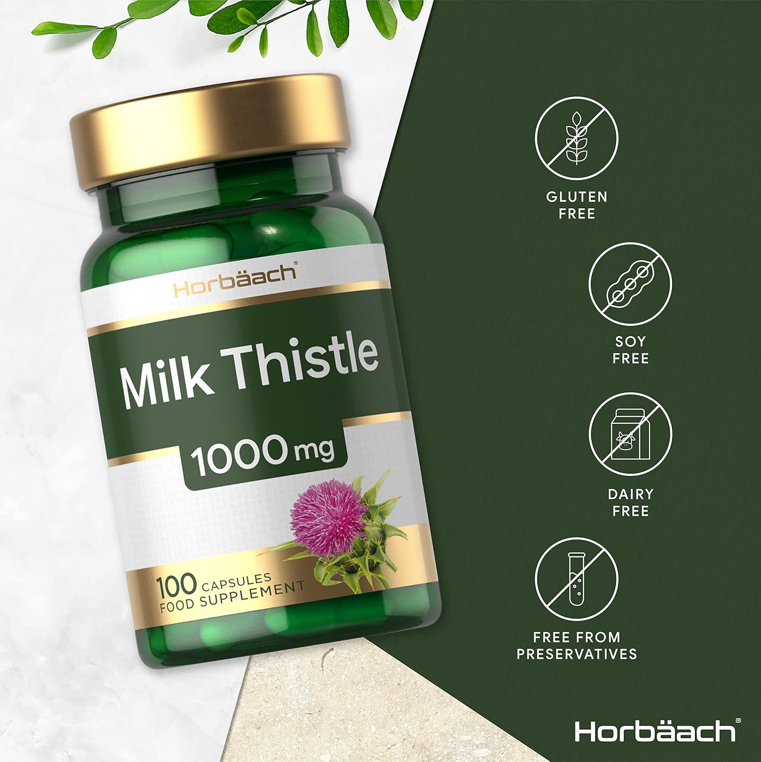 Milk Thistle Capsules High Strength 1000mg 100 Tablets Liver & Gallbladder Support No