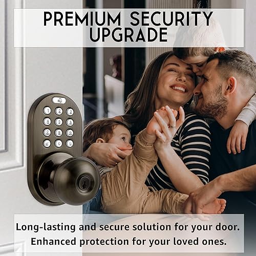 Miniatura 6 de MiLocks TKK-02AQ - Cerradura digital para manija de puerta con teclado electrónico, cerradura de puerta inteligente de entrada sin llave con