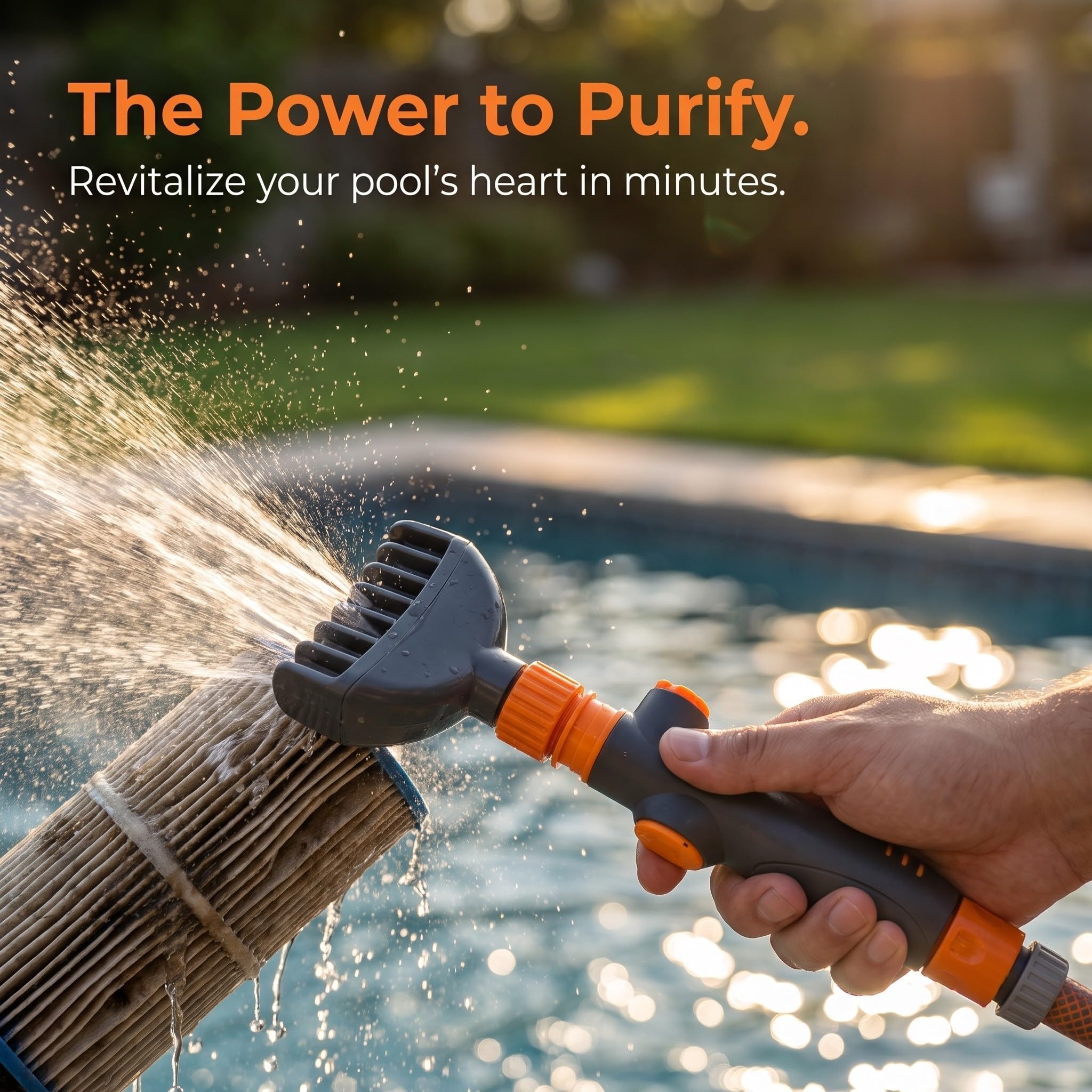 UKCOCO Herramienta de Limpieza de filtros de Piscina con chorros de Agua y