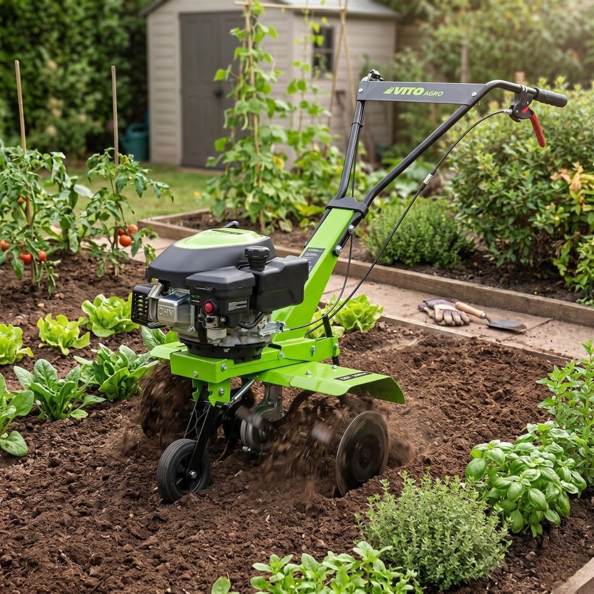 VITO – Motobinadora térmica 5 CV 149 Cm3 ancho de trabajo 630 mm fresa Ø260 mm – Motobinosa gasolina 4T Labourer Jardín Huerto