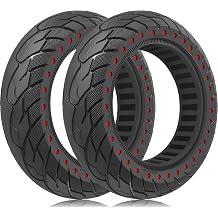 GYL 10 Inch Solid Tire 60/70-6.5 Scooter Tires Replacement for Ninebot Max, 10x2.50-6.5 Tubeless Tyre for Segway Ninebot Max G30 G30P G30LP Hover 1 Alpha Electric Scooter Rubber Wheel Red 2pcs