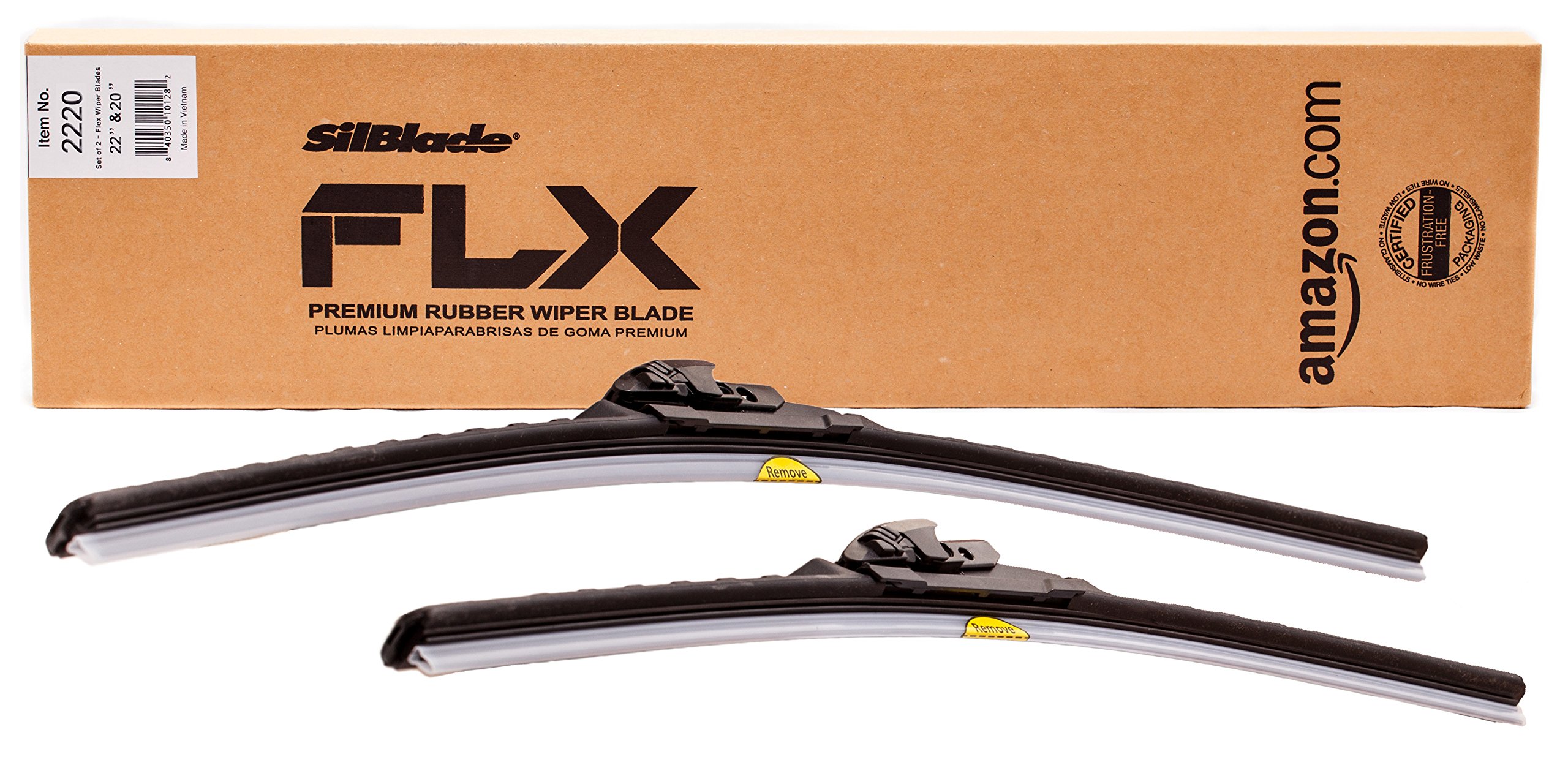 SilBlade FLX 2220 Premium Beam Wiper Blade Set - 22"/20" | Fits various models of BMW, Chevrolet, Chrysler, Ford, Hyundai, Infiniti, Isuzu, Jeep, Kia, Lexus, Lincoln, Mazda, Mercury