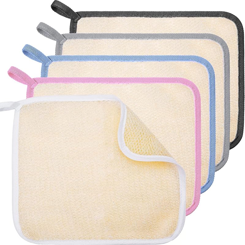 Tatuo 5 Toalhas de Banho Esfoliantes de Nylon para Rosto e Corpo, Classic
