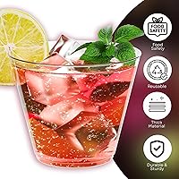 Vista 4 de Exquisite Vasos de plástico transparente con pajitas, paquete de 400 – Vaso transparente – Vasos de plástico de 9 onzas desechables – Vasos
