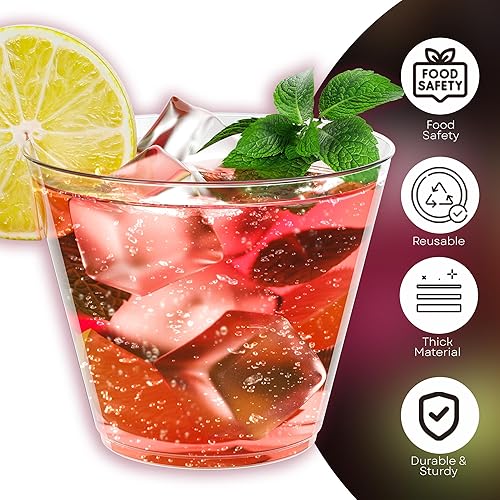 Miniatura 5 de Vasos de plástico transparente con pajitas, paquete de 400  Vaso transparente  Vasos de plástico de 9 onzas desechables  Vasos de plástico  Copas de