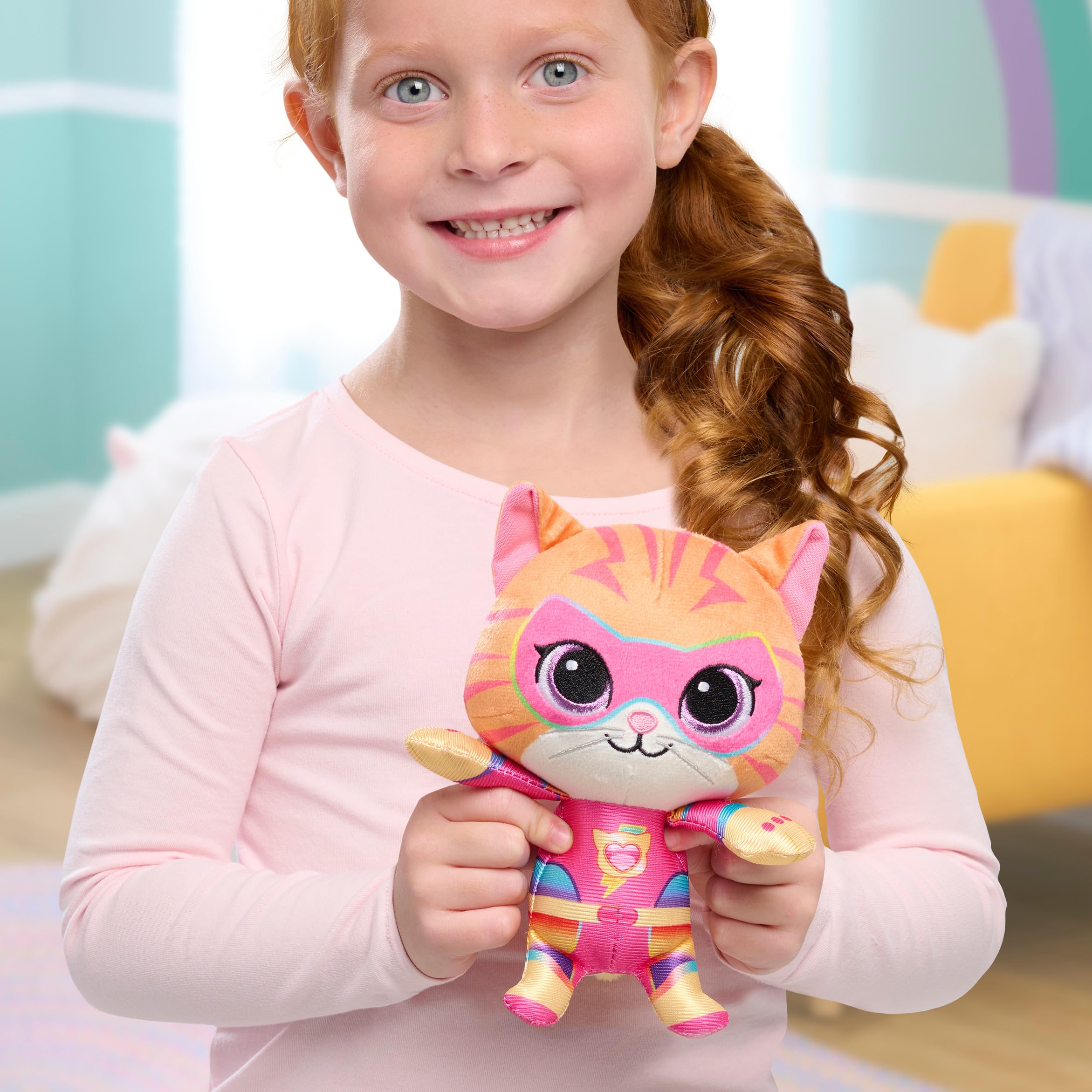 Just Play Disney Junior SuperKitties Su-Purr Charged - Peluche Ginny, 17,8 cm, per bambini dai 2 anni in su