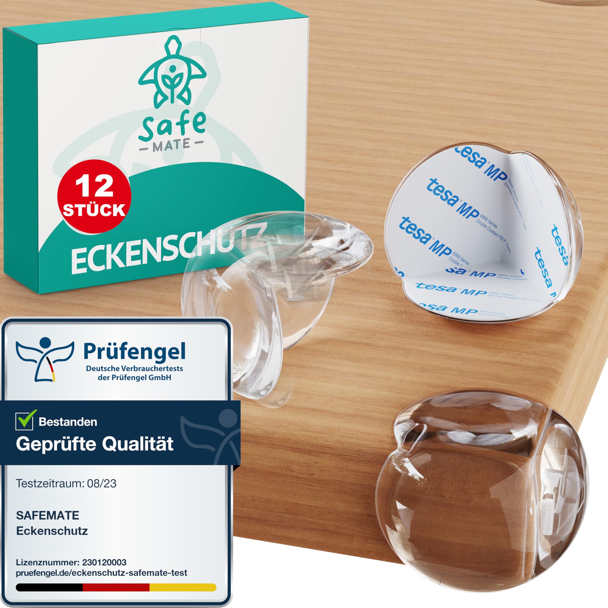 Eckenschutz Baby - Mühelos anzubringen und rückstandslos Wieder entfernbar - transparent & selbstklebend Tisch Kantenschutz Baby - Ecken- & Kantenschutz für mehr Kinder Sicherheit SafeMate® (12Stk.)