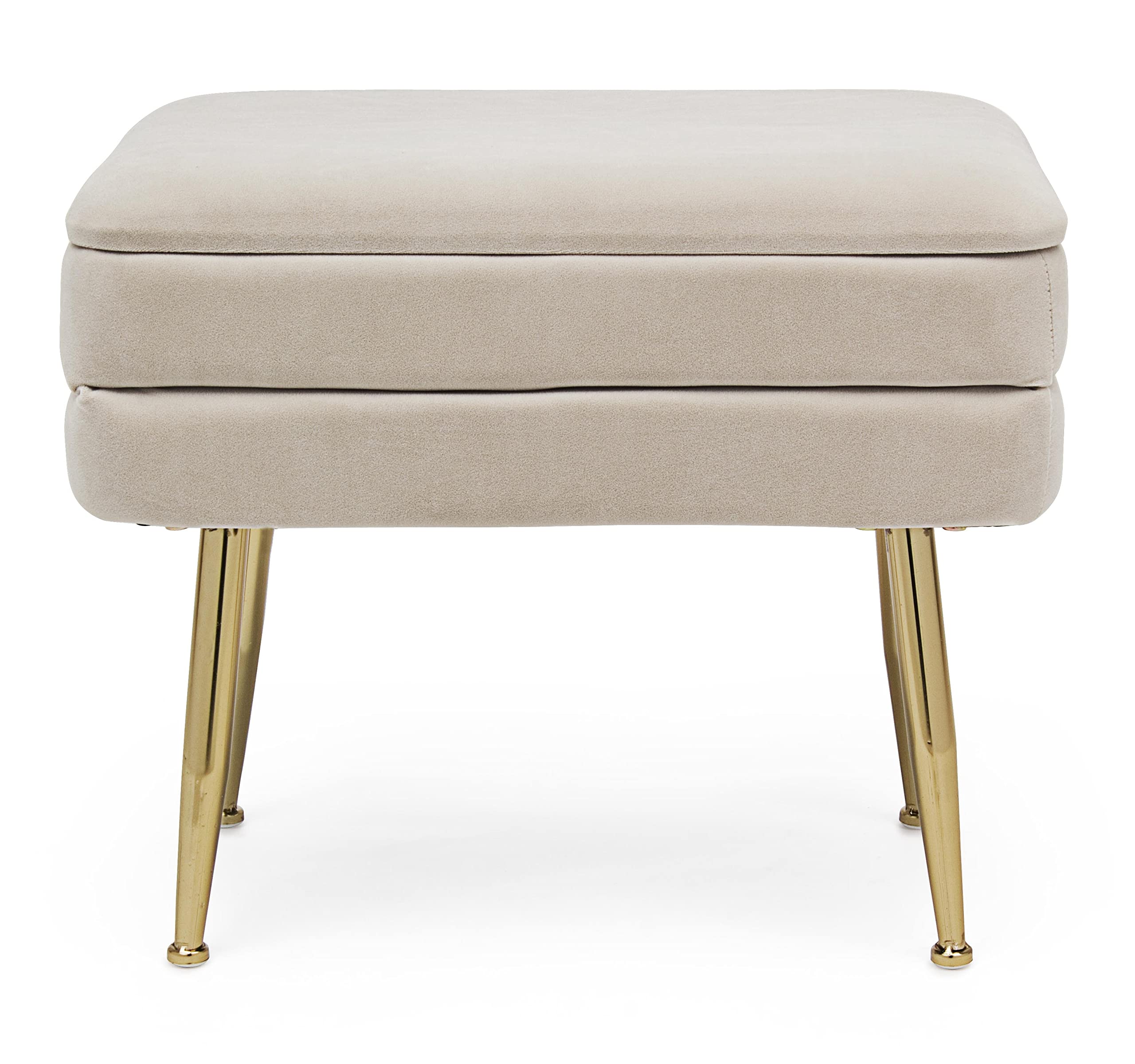 Fashion Commerce - Banco contenedor Pavlina, Beige, 50 x 35 x 42 cm