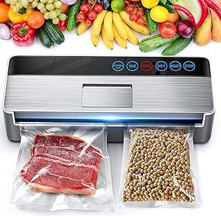 Vacuum Sealer Machine, Full Automatic Food Sealer (95Kpa), vacuum sealers bags for food Air Sealing System for Food Sealer Dry, Moist Food Preservation Modes, Lab Tested, LED Indicator Lights