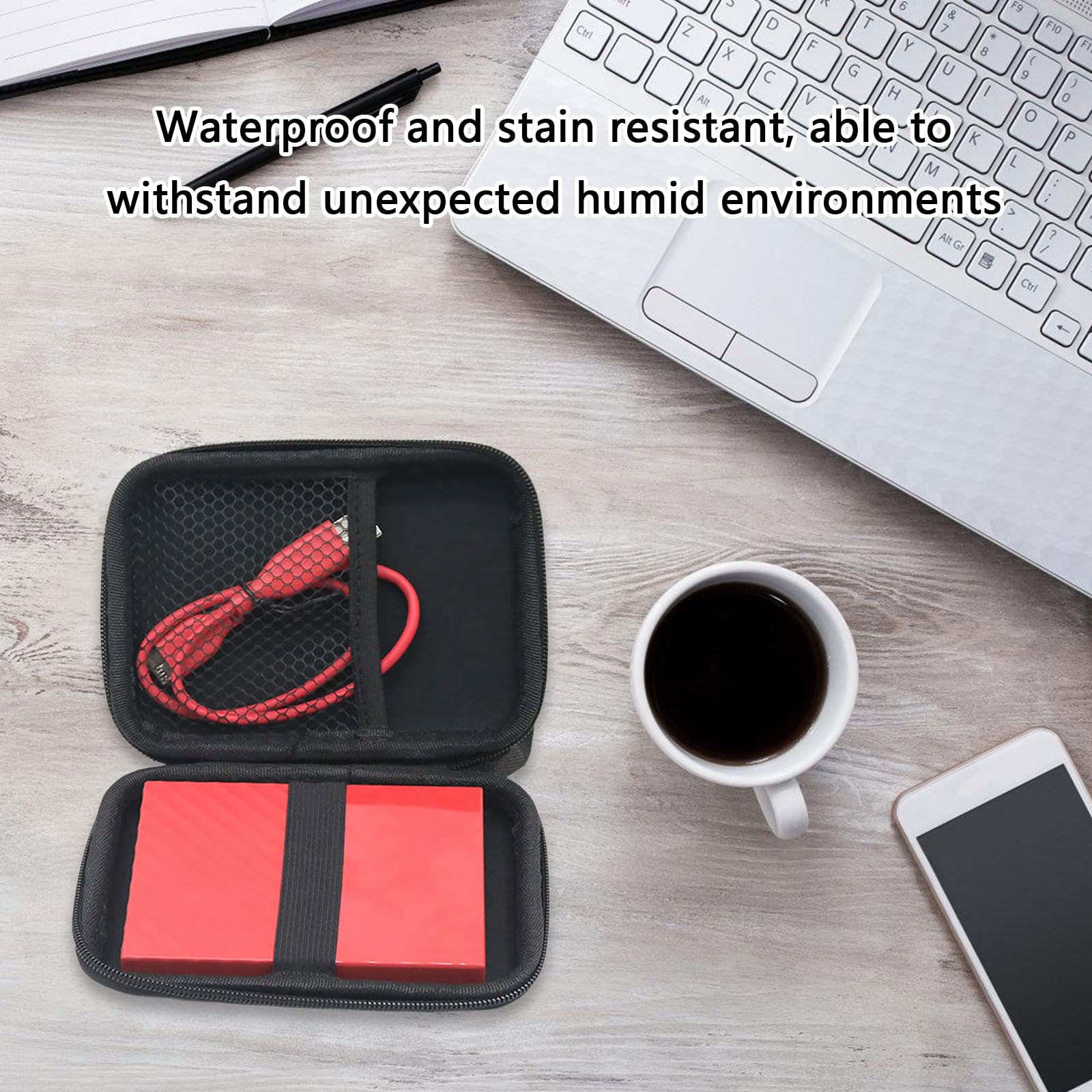 QIEIEI Shockproof Padded Hard Drives Carry Case for 2.5Inch External Drives Accessories Water Resistance Storage Bag Pouches