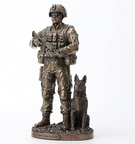 Miniatura 3 de Estatua de soldado y perro del ejército estadounidense Honor, coraje, compromiso