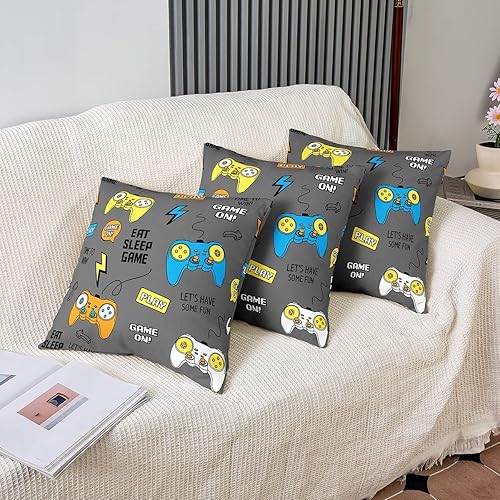 Miniatura 4 de Funda de almohada de dibujos animados para niños de 16 x 16 pulgadas, funda de almohada para cama de juegos, funda de cojín para jugadores, relleno