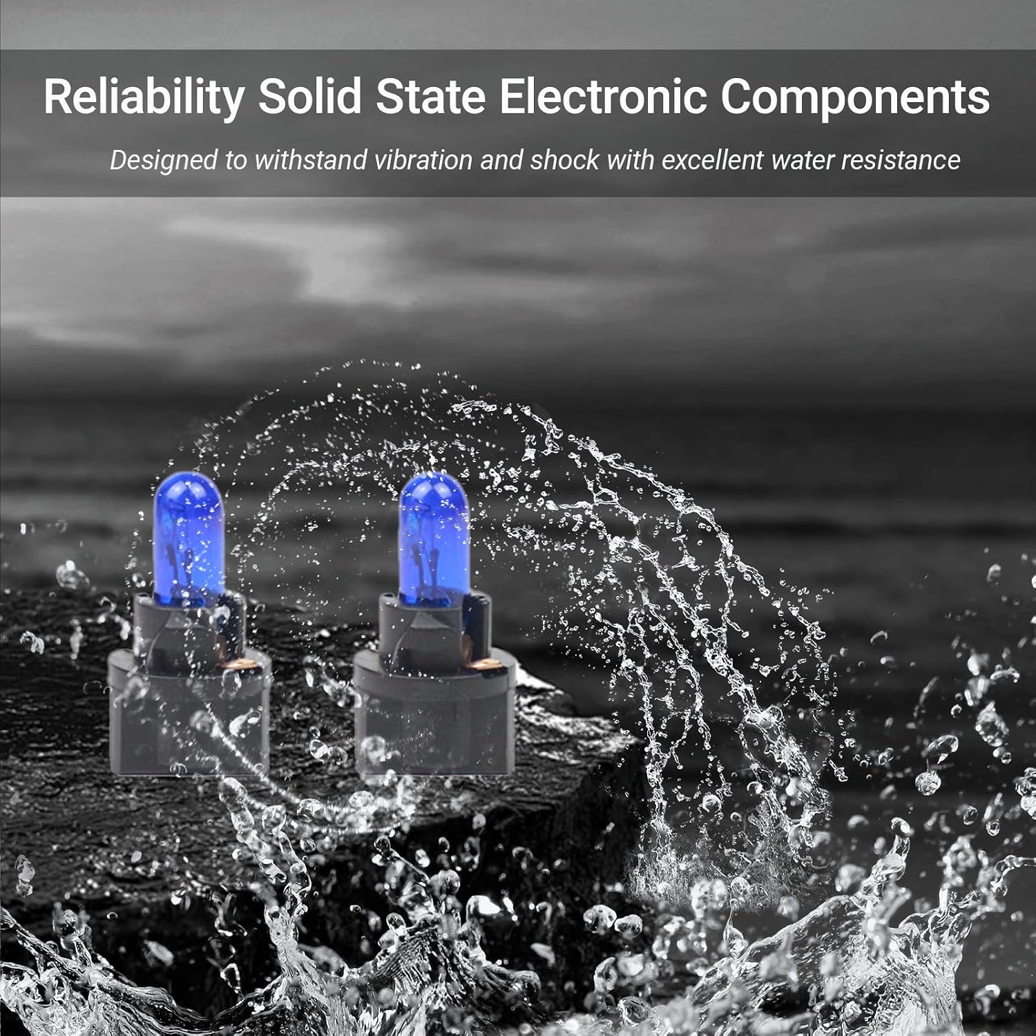 10 PCS Car T5 Instrument Light, Wedge 12V 1.2W Single-Filament Air Conditioning Indicator Light Brake Bulb, Mini Lamp for Dome License Plate Cluster Gauge Dash Lamp, Plug and Play (Blue)