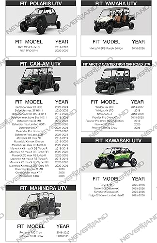 Miniatura 2 de NEVERLAND UTV - Funda impermeable para exteriores, tela Oxford compatible con Polaris RZR Yamaha Can-Am Defender Kawasaki Ranger Cover 4-6