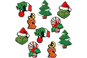 10Pcs Christmas Silicone Focal Beads Grinch Theme