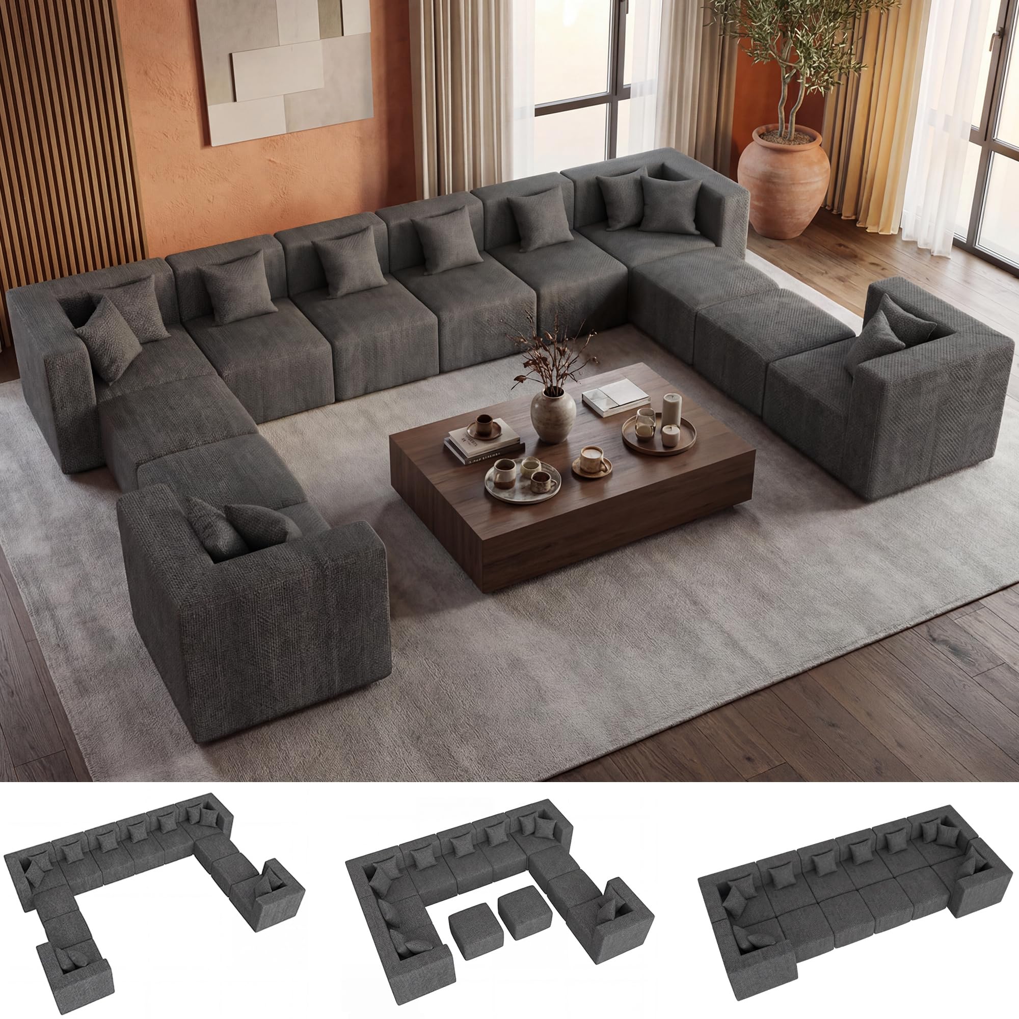 MONVANE 12-Seat Modular Sectional Sofa