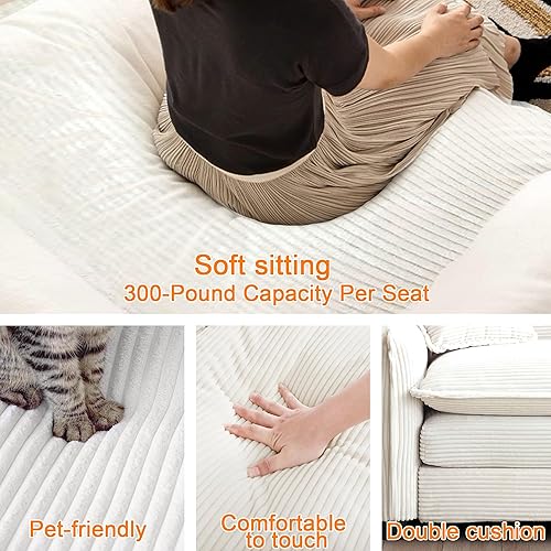 Miniatura 4 de Sofás seccionales de 115 pulgadas para sala de estar, sofá modular en forma de L con diván, sofá moderno con otomana para apartamento, espacio