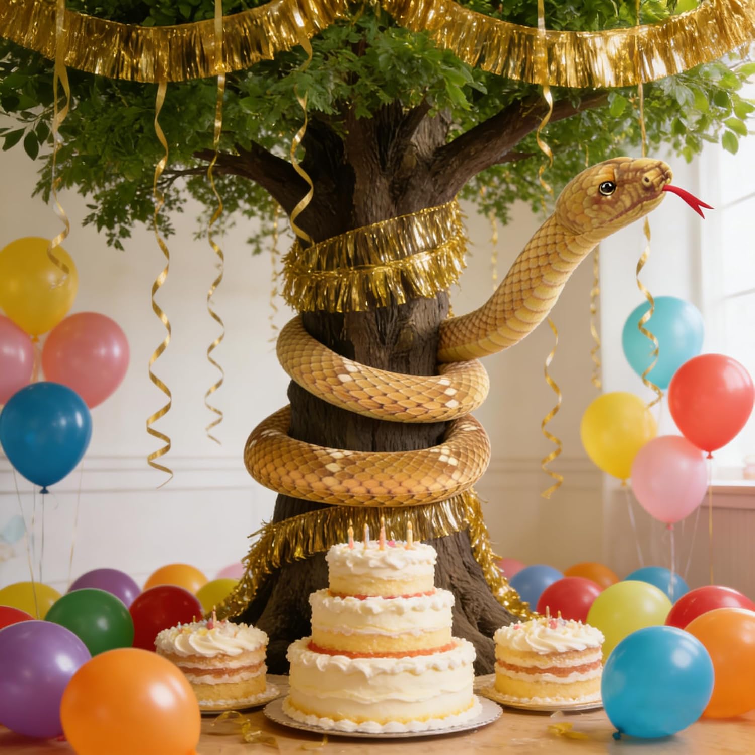 112 Inch Stuffed Animal Snake Giant Stuffed Snake Kids Toys Stuffed Animal Prank Props Plush Giant Anaconda (Brown) - Image 4