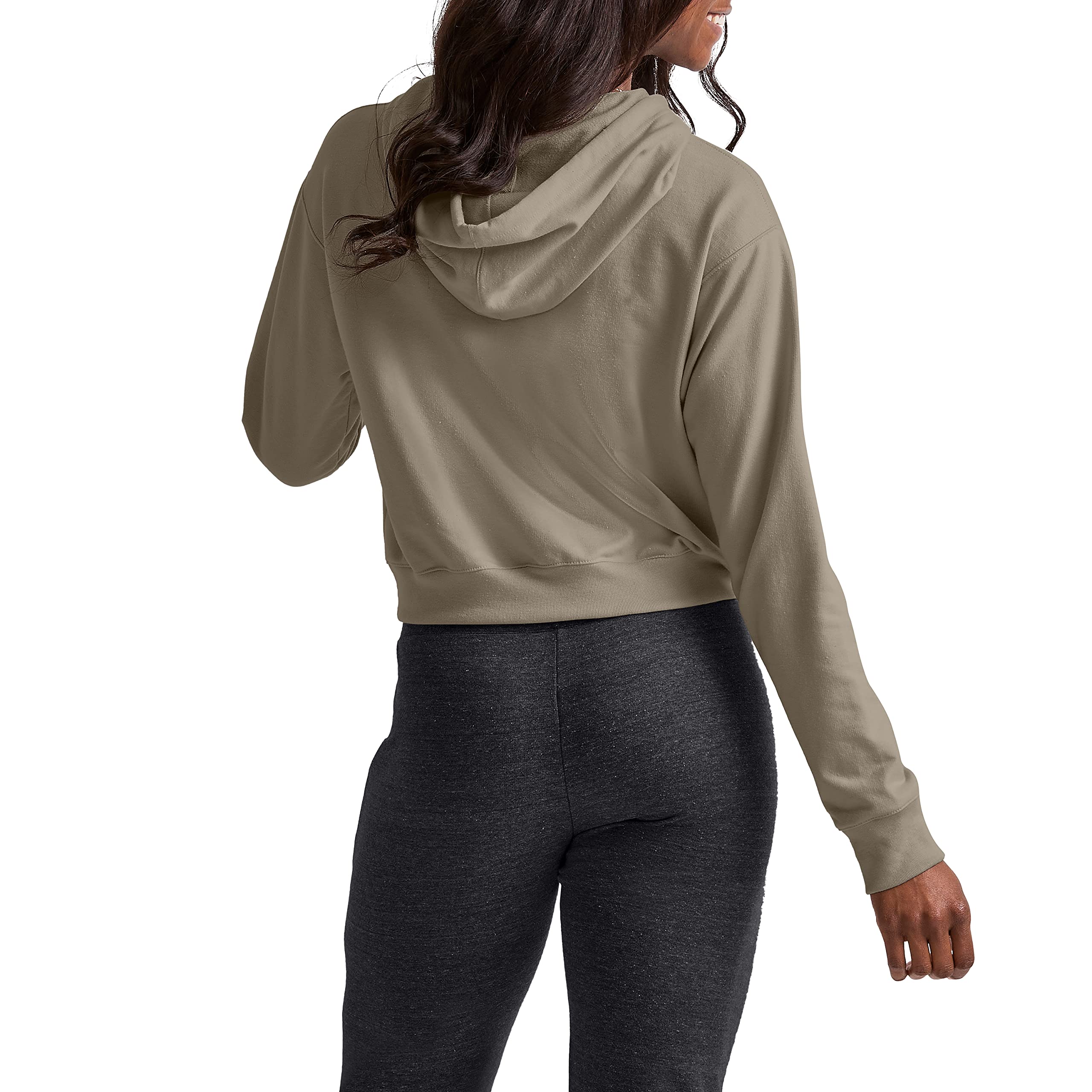 Hanes Womens Originals French Terry Cropped Hoodie Pullover Hooded