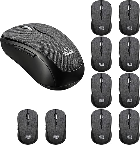 Adesso Lote de 10 unids Multipack iMouse S80B 24Ghz Tela Inalámbrica Negro Tela Mini Ratón Óptico