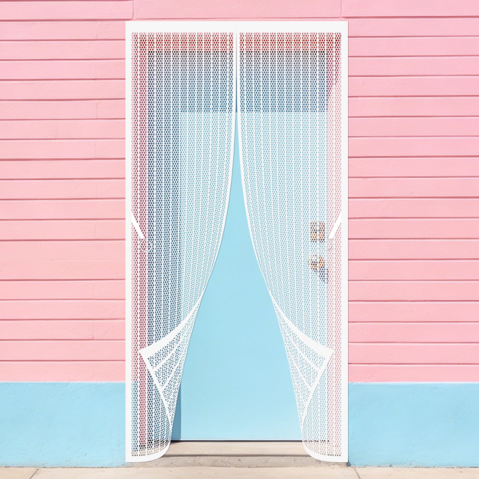 Moustiquaire porte magnétique blanche 120x298 cm rideau anti-mouches de qualité supérieure