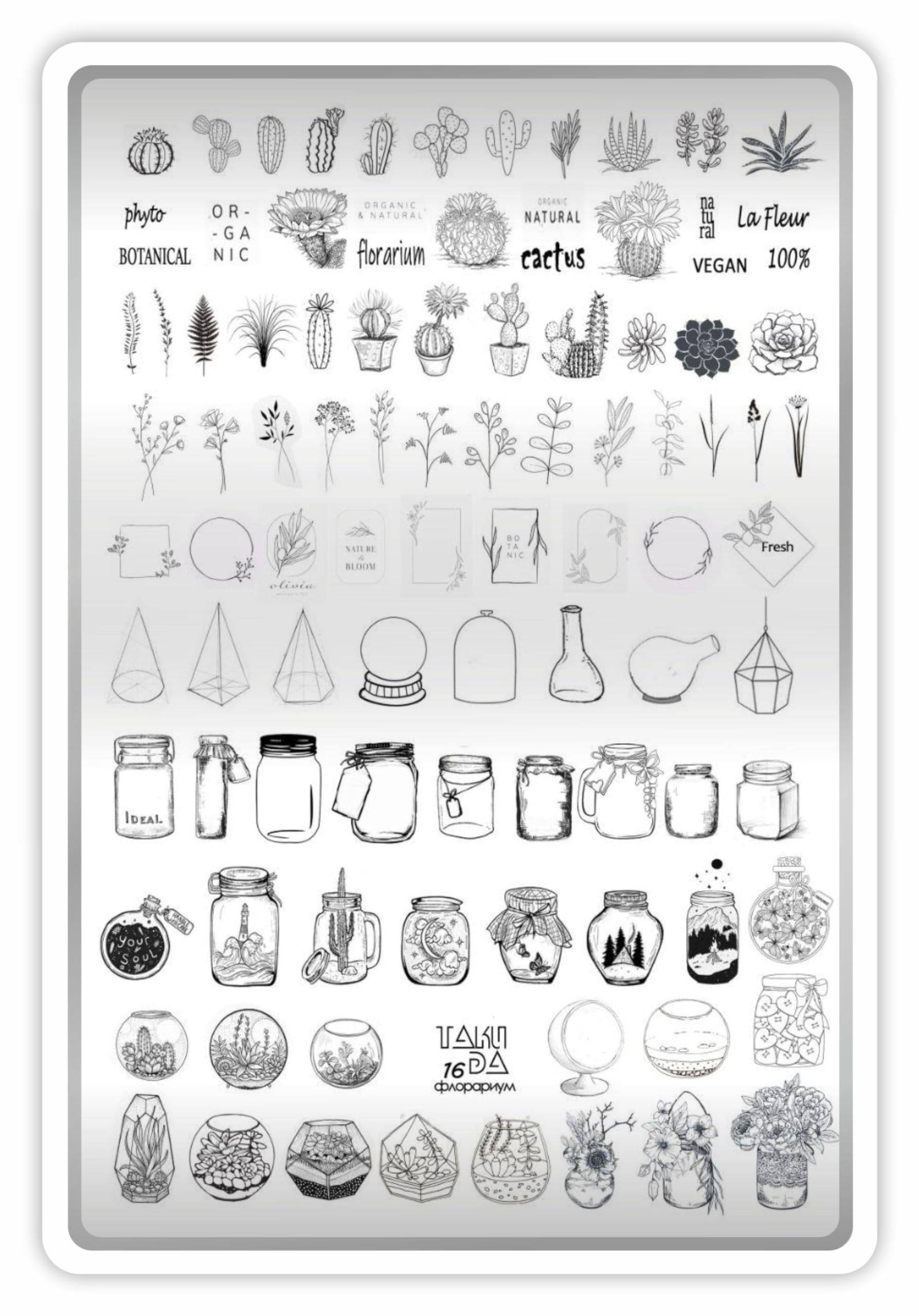 Takida Stamping Baskı Plakası XL Bitkiler 16