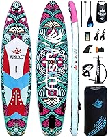 AISUNSS 10'6" Inflatable SUP Paddle Board 32" Wide Stable for Adults All Levels w/ Premium Kit