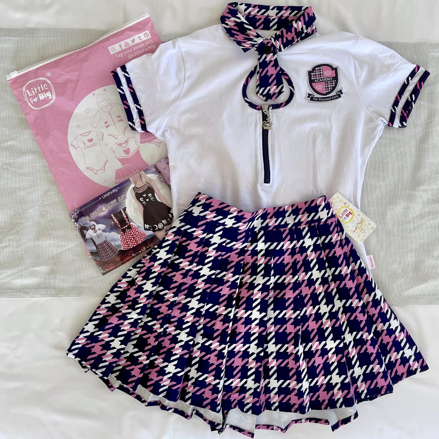 Littleforbig Cotton Romper Onesie Pajamas Bodysuit – Wayward Girls School Uniform