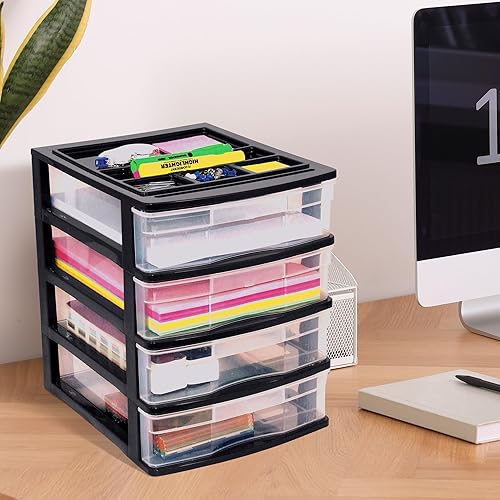 Miniatura 5 de Gracious Living Organizador de escritorio y encimera de 4 cajones con tapa de organización para almacenamiento de manualidades, suministros de