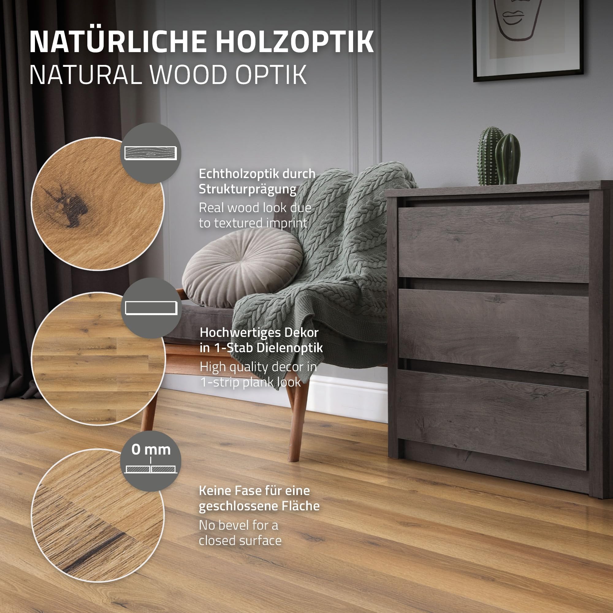 ML-Design Lames PVC Adhésives Effet Chêne Rustique, Revêtement de Sol en Vinyle Autocollant, Imitation Parquet, Imperméable, Installation Facile, 91,5 cm x 15,3 cm x 2 mm, 32 Pièces / 4,46 m²