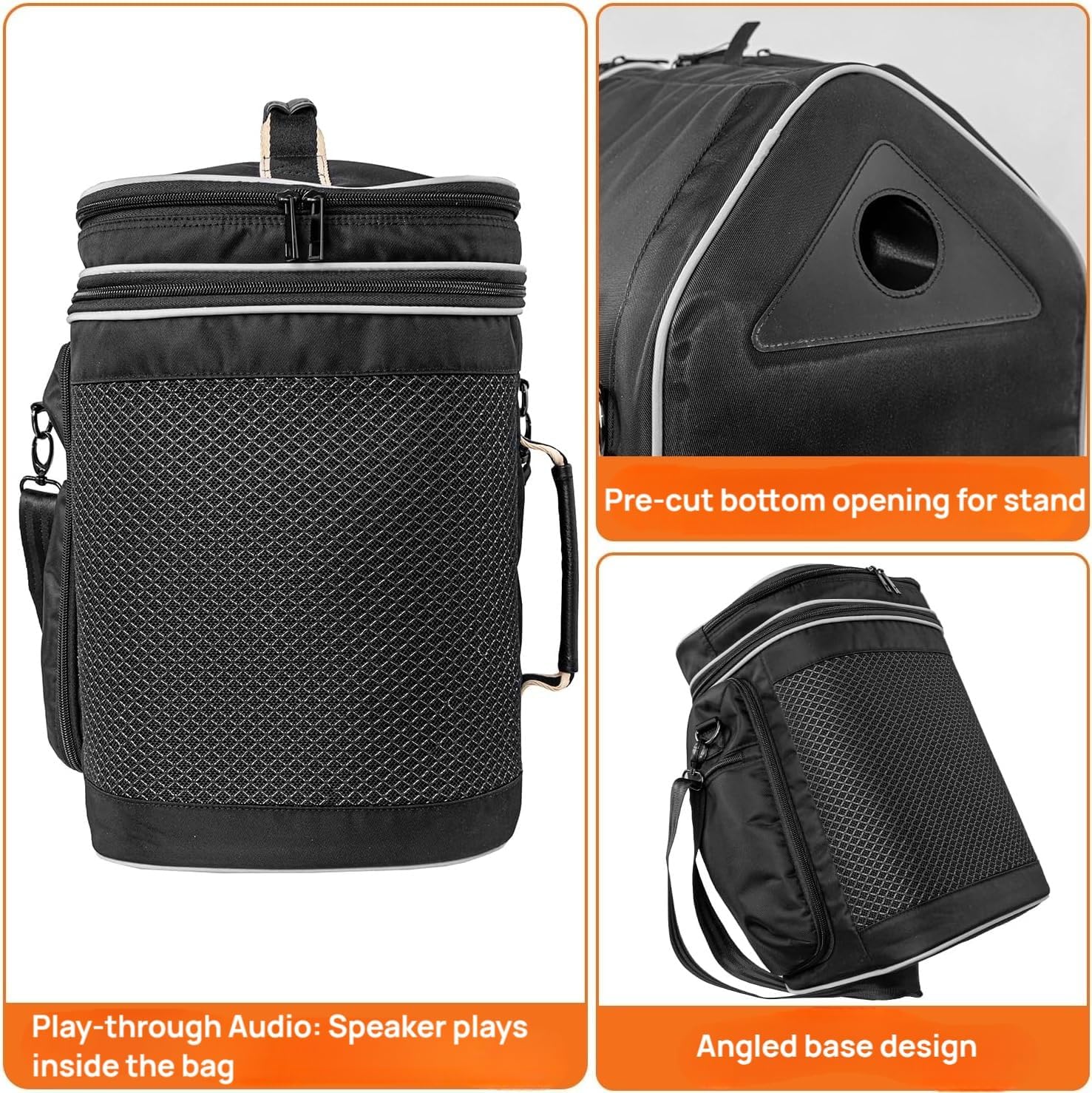 Travel Carrying Case Compatible with Bose S1 Pro/ S1 Pro+ Portable Bluetooth Speaker, Bluetooth Speaker Bag with Shoulder Straps and Accessory Pockets for Microphone, Charger, Cable（Bag Only） - Image 5